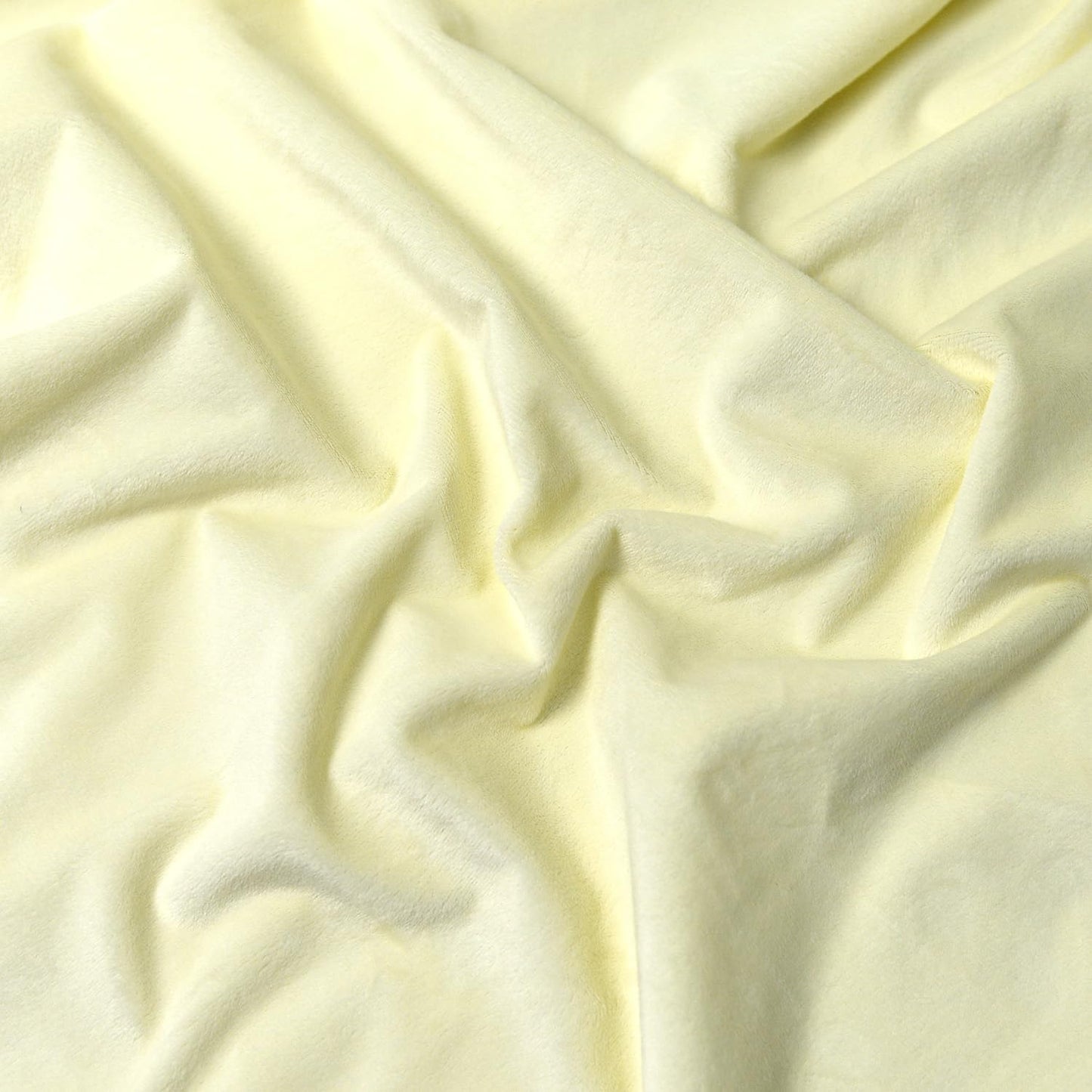 Light Yellow Minky Fabric by The Yard, 60" Wide, 1 Yard | Plush, Super Soft, Short Pile Smooth Material for DIY Sewing, Craft Projects