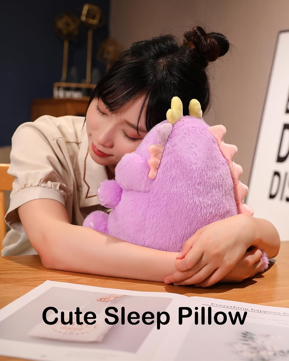 Cute Dragon Pig Plush Pillow (Yellow, 11 Inch) Dinosaur Stuffed Animal | Soft Toy Plushies, Kawaii Gifts for Kids and Adults