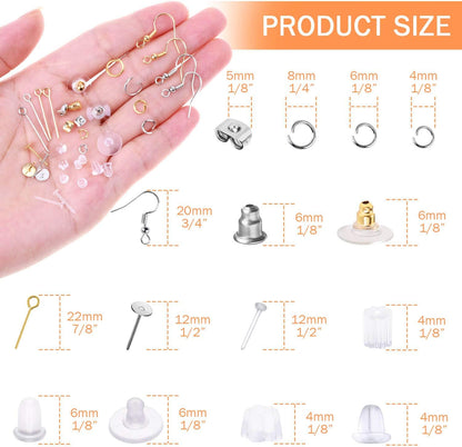 Earring Making Kit with Earring Hooks Findings, Earring Backs Posts, Jump Rings for Jewelry Making Supplies, 2320Pcs