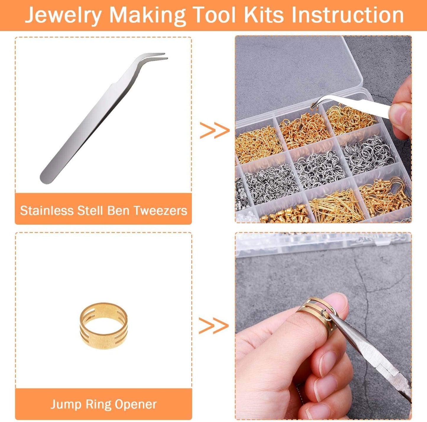 Earring Making Kit with Earring Hooks Findings, Earring Backs Posts, Jump Rings for Jewelry Making Supplies, 2320Pcs