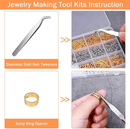 Earring Making Kit with Earring Hooks Findings, Earring Backs Posts, Jump Rings for Jewelry Making Supplies, 2320Pcs