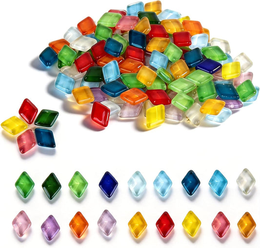 Mosaic Tiles, Mosaic Glass Tiles for Crafts Bulk, 200g Mixed Colors Tiny Crystal Glass Pieces, DIY Craft Kit for Adults, Making Supplies for Handmade Coasters, Vases, Home Decoration, Art Projects