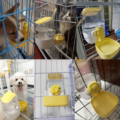35oz Hanging Automatic Rabbit Water Dispenser, Cage Water Bottle Auto Gravity Pet Water Station for Small Animals, Puppy Kitten Rabbit Chinchilla Hedgehog Ferret, 1L(Yellow)