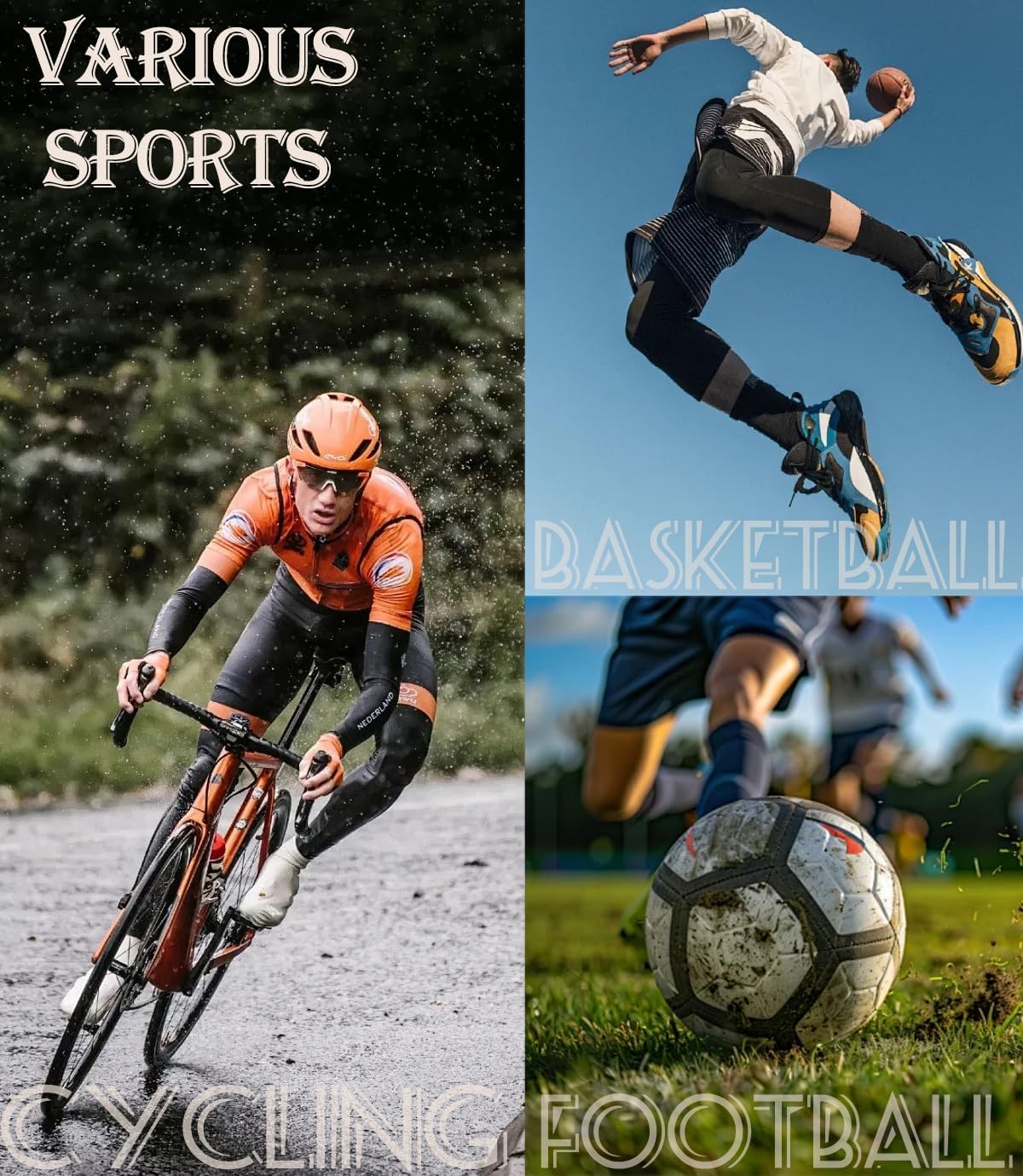 1 Set Soccer Grip Socks,Shin Guard Sleeves for Football Basketball for Men and Women Black/White One Size