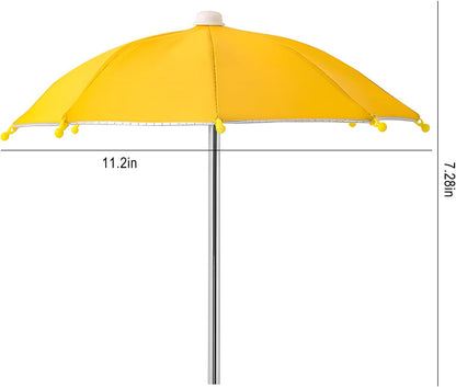 Squirrel Picnic Table Feeder Replacement Mini Umbrella for Outside (Yellow)