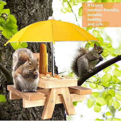 Squirrel Picnic Table Feeder Replacement Mini Umbrella for Outside (Yellow)