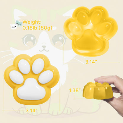 2-Pack Taba Squishy Cat Paw Sensory Fidget Toys Adults, Anxiety Stress Relief Squeeze Toy, Soft Cute Kawaii Squishy’s for Desk, School (Yellow)