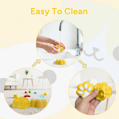 2-Pack Taba Squishy Cat Paw Sensory Fidget Toys Adults, Anxiety Stress Relief Squeeze Toy, Soft Cute Kawaii Squishy’s for Desk, School (Yellow)