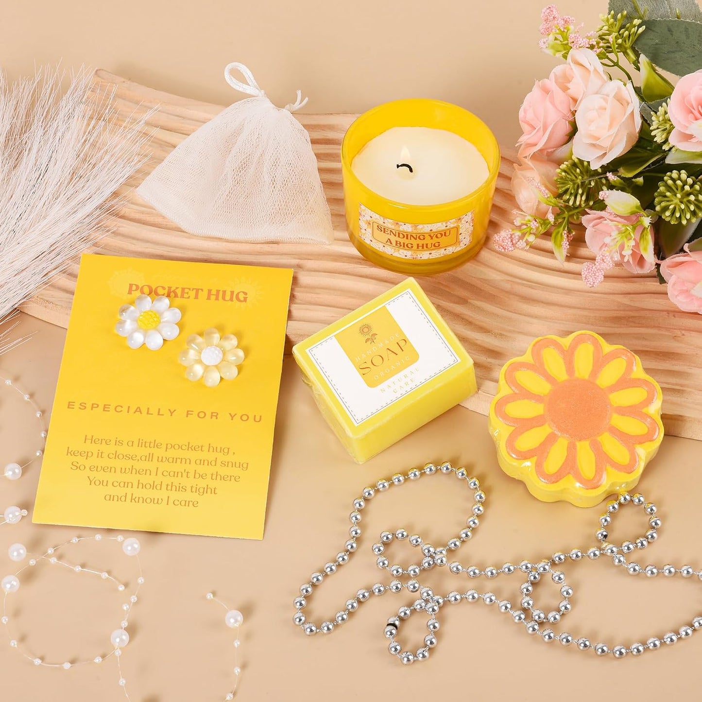 8Pcs Unique Birthday Gift Basket for Women – Get Well Soon Cheer Up Box, Sunshine Gift for Best Friend or Sister – Brighten Her Day, Christmas & Feel Better Present