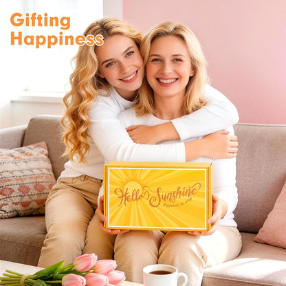 8Pcs Unique Birthday Gift Basket for Women – Get Well Soon Cheer Up Box, Sunshine Gift for Best Friend or Sister – Brighten Her Day, Christmas & Feel Better Present