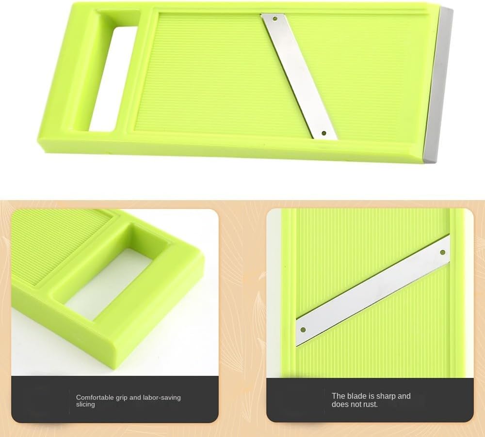Plastic Vegetable Chip Maker with Stainless Steel Blades,Durable Yellow Vegetable Chopper,Easy to Clean,Multipurpose Potato Chip Slicer for Kitchen Cooking