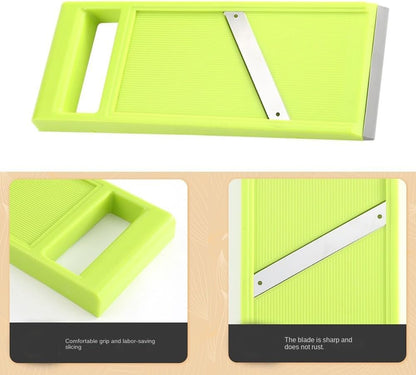 Plastic Vegetable Chip Maker with Stainless Steel Blades,Durable Yellow Vegetable Chopper,Easy to Clean,Multipurpose Potato Chip Slicer for Kitchen Cooking