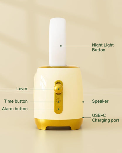 Alarm Clock for Kids, Cute Toast Night Light Alarm Clocks for Bedrooms, Dimming Rechargeable Small Led Desk Clock with Snooze & Countdown for Room Decor, Bedside Clock for Teen Girls Boys