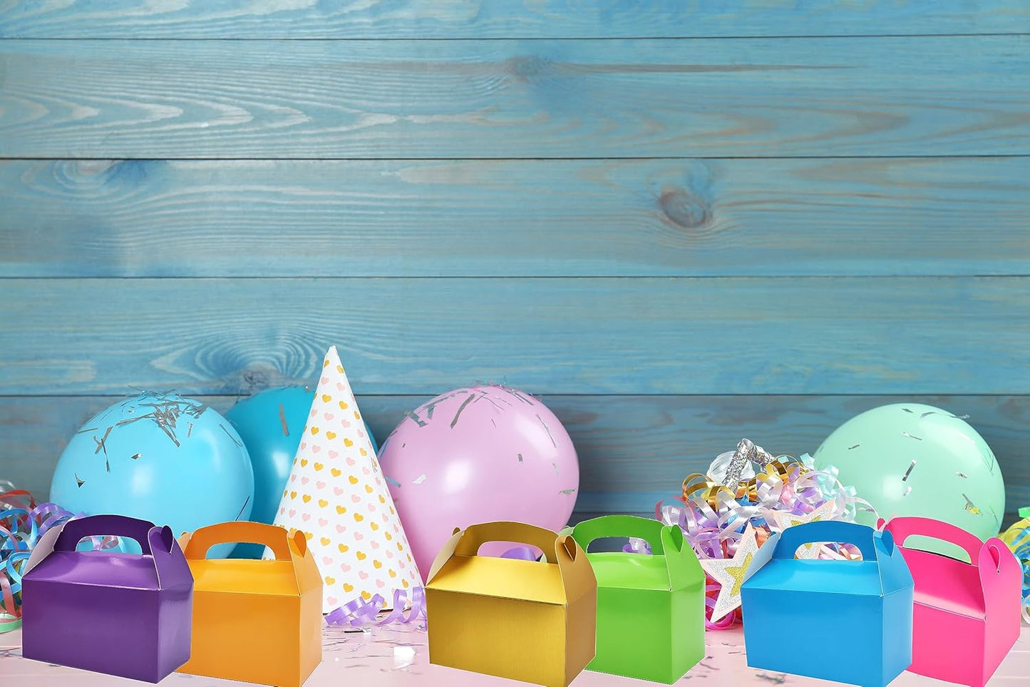Gable Treat Boxes, Goodies Favor Box for Kids Birthday, Candy Boxes Party Favors, Weddings Events, Baby Shower, 6.25" x 3.5" x 3.5" Inch Box (Yellow Treat Box, 12-Pack)