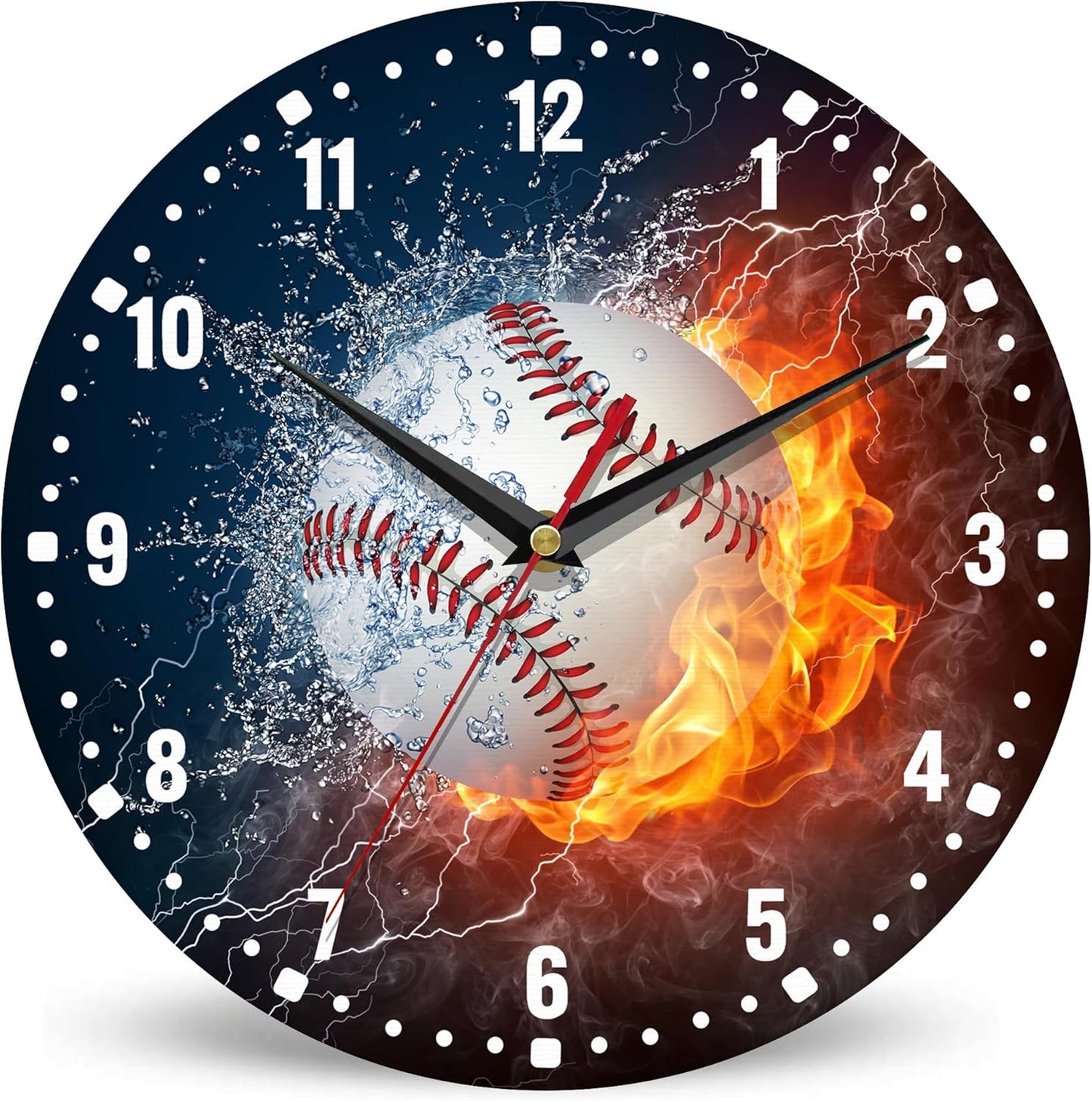Clocks for Living Room,Lemon Wall Clock Battery Operated 10 Inch,Tropical Fruit Leaves Round Clock Silent Non-Ticking Wall Decor for Farmhouse Office Home School Living Room Bedroom