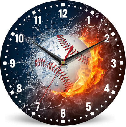 Clocks for Living Room,Lemon Wall Clock Battery Operated 10 Inch,Tropical Fruit Leaves Round Clock Silent Non-Ticking Wall Decor for Farmhouse Office Home School Living Room Bedroom