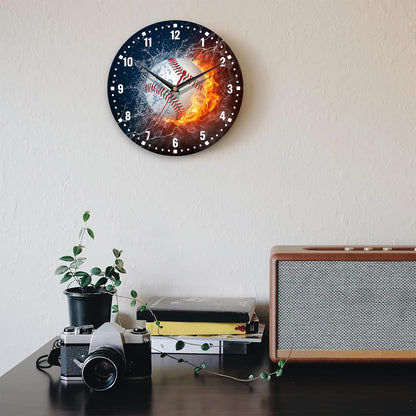 Clocks for Living Room,Lemon Wall Clock Battery Operated 10 Inch,Tropical Fruit Leaves Round Clock Silent Non-Ticking Wall Decor for Farmhouse Office Home School Living Room Bedroom