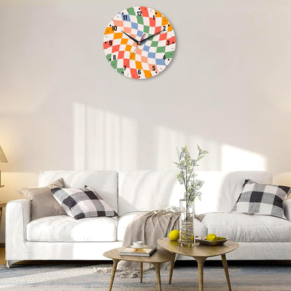 Clocks for Living Room,Lemon Wall Clock Battery Operated 10 Inch,Tropical Fruit Leaves Round Clock Silent Non-Ticking Wall Decor for Farmhouse Office Home School Living Room Bedroom