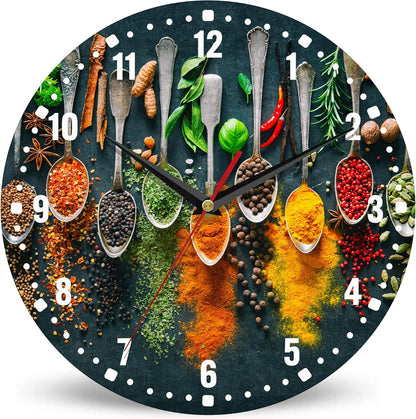 Clocks for Living Room,Lemon Wall Clock Battery Operated 10 Inch,Tropical Fruit Leaves Round Clock Silent Non-Ticking Wall Decor for Farmhouse Office Home School Living Room Bedroom