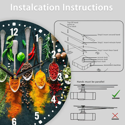 Clocks for Living Room,Lemon Wall Clock Battery Operated 10 Inch,Tropical Fruit Leaves Round Clock Silent Non-Ticking Wall Decor for Farmhouse Office Home School Living Room Bedroom