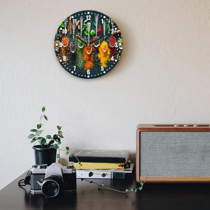 Clocks for Living Room,Lemon Wall Clock Battery Operated 10 Inch,Tropical Fruit Leaves Round Clock Silent Non-Ticking Wall Decor for Farmhouse Office Home School Living Room Bedroom