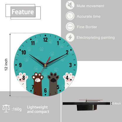 Clocks for Living Room,Lemon Wall Clock Battery Operated 10 Inch,Tropical Fruit Leaves Round Clock Silent Non-Ticking Wall Decor for Farmhouse Office Home School Living Room Bedroom
