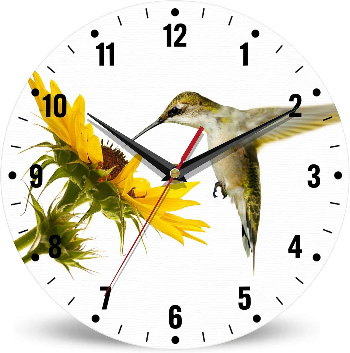 Clocks for Living Room,Lemon Wall Clock Battery Operated 10 Inch,Tropical Fruit Leaves Round Clock Silent Non-Ticking Wall Decor for Farmhouse Office Home School Living Room Bedroom