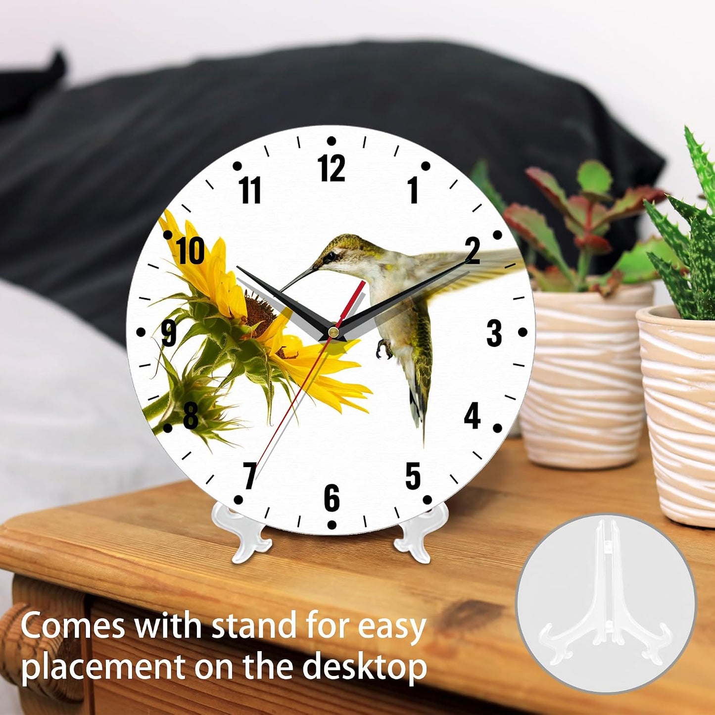 Clocks for Living Room,Lemon Wall Clock Battery Operated 10 Inch,Tropical Fruit Leaves Round Clock Silent Non-Ticking Wall Decor for Farmhouse Office Home School Living Room Bedroom