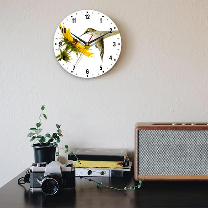 Clocks for Living Room,Lemon Wall Clock Battery Operated 10 Inch,Tropical Fruit Leaves Round Clock Silent Non-Ticking Wall Decor for Farmhouse Office Home School Living Room Bedroom