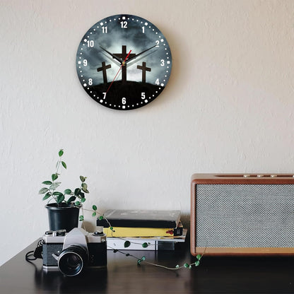 Clocks for Living Room,Lemon Wall Clock Battery Operated 10 Inch,Tropical Fruit Leaves Round Clock Silent Non-Ticking Wall Decor for Farmhouse Office Home School Living Room Bedroom
