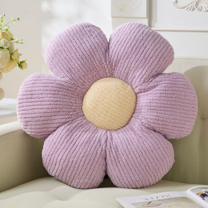 Flower Pillow,19.6" Daisy Pillow Purple Throw Pillows | Decorative Pillows,Fleece,PP Cotton Filling,Flower Shaped,Seating Cushion,for Sofa Couch Bed,Spring Cute Home Decor