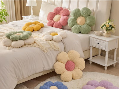 Flower Pillow,19.6" Daisy Pillow Purple Throw Pillows | Decorative Pillows,Fleece,PP Cotton Filling,Flower Shaped,Seating Cushion,for Sofa Couch Bed,Spring Cute Home Decor