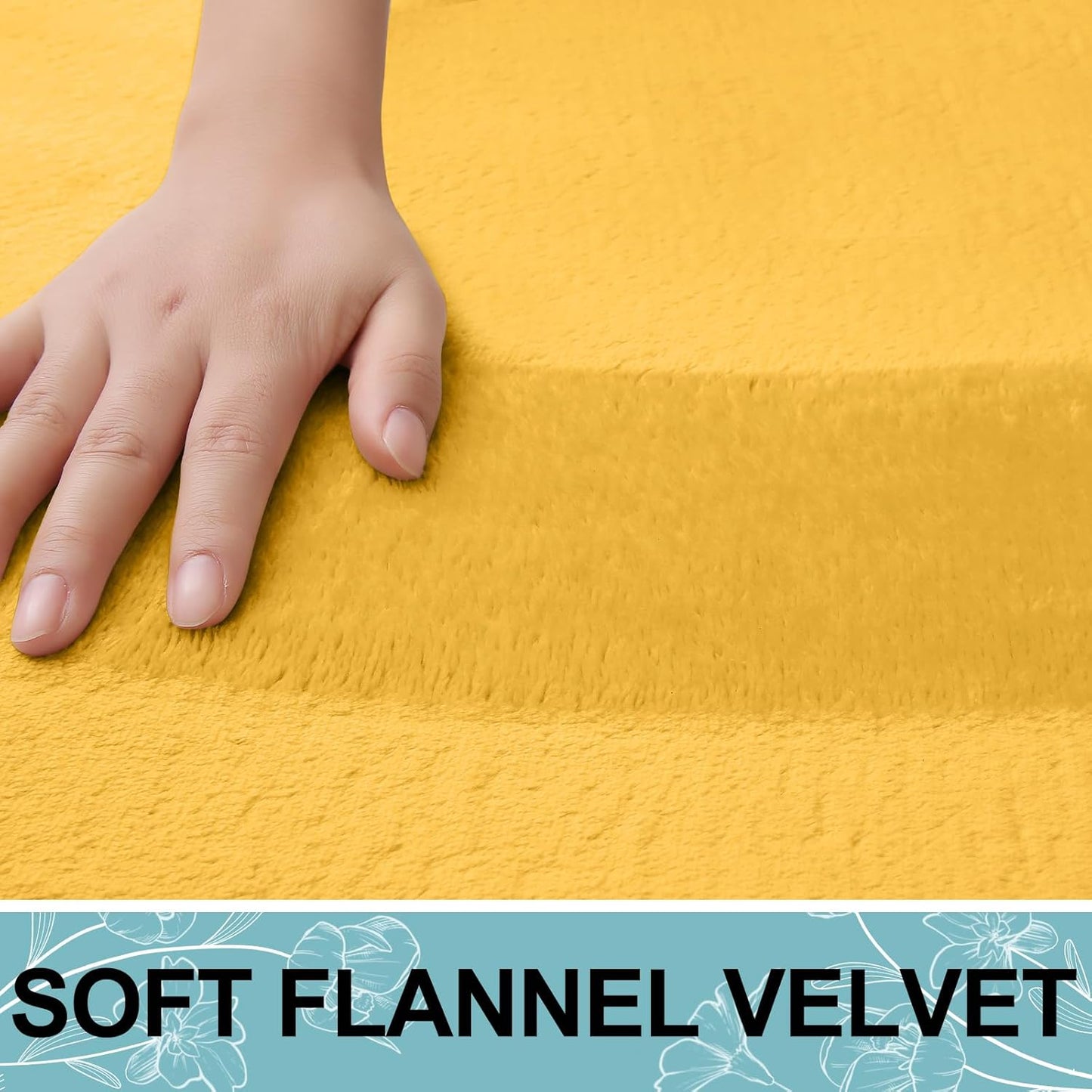 Memory Foam Toilet Rugs U-Shaped 24x20, Extra Soft Absorbent Non-Slip Contour Bathroom Rugs, Machine Washable Bath Mats for Toilet, Yellow