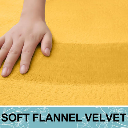 Memory Foam Toilet Rugs U-Shaped 24x20, Extra Soft Absorbent Non-Slip Contour Bathroom Rugs, Machine Washable Bath Mats for Toilet, Yellow