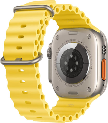 Apple Watch Ultra [GPS + Cellular 49mm] Titanium Case with Yellow Ocean Band, One Size (Renewed)