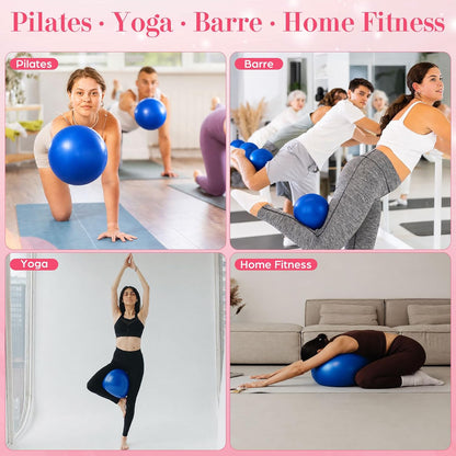 1 pcs Small Exercise Ball Mini Pilates Ball 9 Inch Anti Burst Yoga Ball for Stability, Workout, Barre, Core Strength, Physical Therapy, Balance, Stretching at Home Gym Class