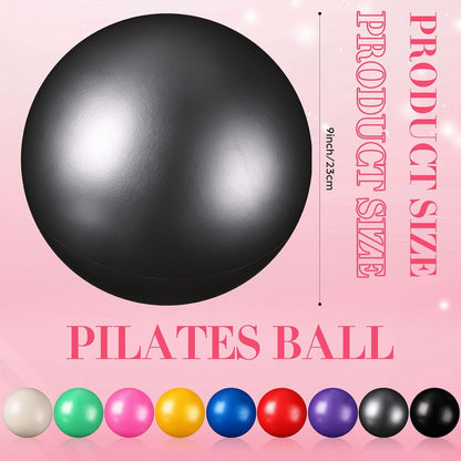 1 pcs Small Exercise Ball Mini Pilates Ball 9 Inch Anti Burst Yoga Ball for Stability, Workout, Barre, Core Strength, Physical Therapy, Balance, Stretching at Home Gym Class