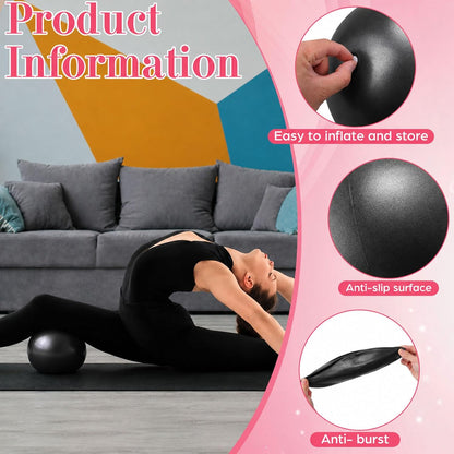 1 pcs Small Exercise Ball Mini Pilates Ball 9 Inch Anti Burst Yoga Ball for Stability, Workout, Barre, Core Strength, Physical Therapy, Balance, Stretching at Home Gym Class