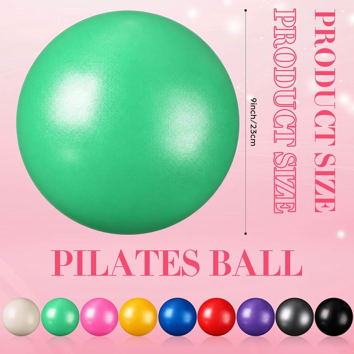 1 pcs Small Exercise Ball Mini Pilates Ball 9 Inch Anti Burst Yoga Ball for Stability, Workout, Barre, Core Strength, Physical Therapy, Balance, Stretching at Home Gym Class