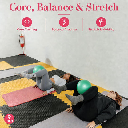 1 pcs Small Exercise Ball Mini Pilates Ball 9 Inch Anti Burst Yoga Ball for Stability, Workout, Barre, Core Strength, Physical Therapy, Balance, Stretching at Home Gym Class