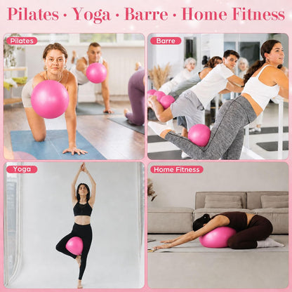 1 pcs Small Exercise Ball Mini Pilates Ball 9 Inch Anti Burst Yoga Ball for Stability, Workout, Barre, Core Strength, Physical Therapy, Balance, Stretching at Home Gym Class