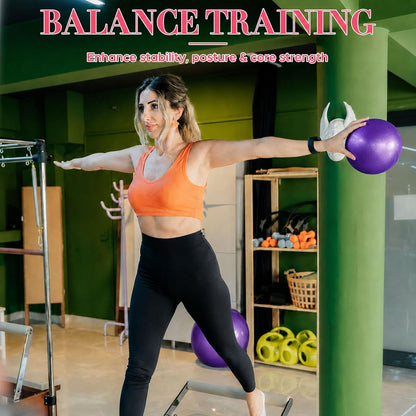 1 pcs Small Exercise Ball Mini Pilates Ball 9 Inch Anti Burst Yoga Ball for Stability, Workout, Barre, Core Strength, Physical Therapy, Balance, Stretching at Home Gym Class
