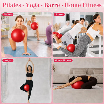 1 pcs Small Exercise Ball Mini Pilates Ball 9 Inch Anti Burst Yoga Ball for Stability, Workout, Barre, Core Strength, Physical Therapy, Balance, Stretching at Home Gym Class