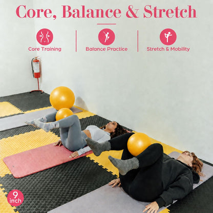 1 pcs Small Exercise Ball Mini Pilates Ball 9 Inch Anti Burst Yoga Ball for Stability, Workout, Barre, Core Strength, Physical Therapy, Balance, Stretching at Home Gym Class