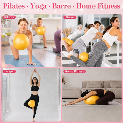 1 pcs Small Exercise Ball Mini Pilates Ball 9 Inch Anti Burst Yoga Ball for Stability, Workout, Barre, Core Strength, Physical Therapy, Balance, Stretching at Home Gym Class