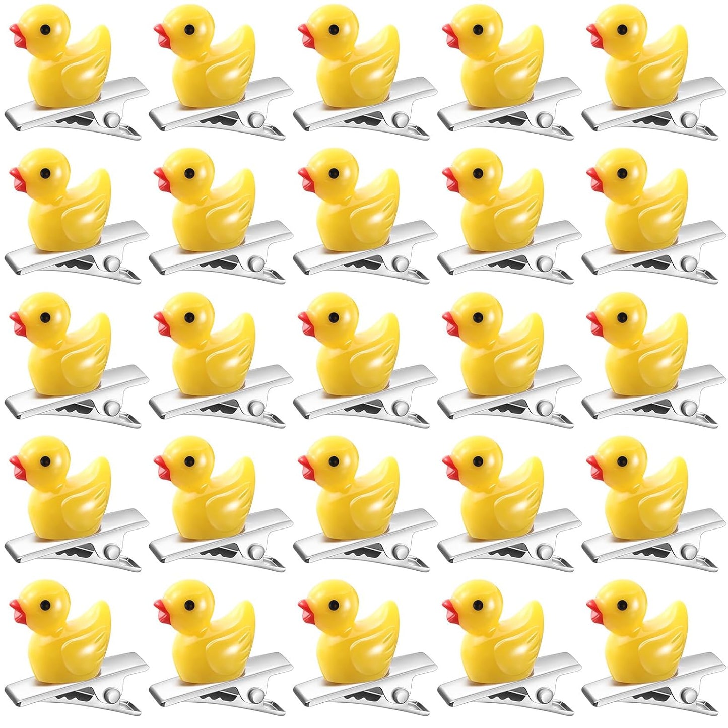 30 Pcs Mini Resin Hair Clips Cute Hairpin for Adult Rave Hair Clips for Women Adult Easter Music Festival Holiday Party Decor(Yellow,Duck)