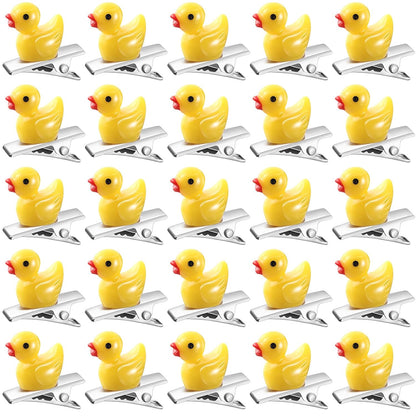 30 Pcs Mini Resin Hair Clips Cute Hairpin for Adult Rave Hair Clips for Women Adult Easter Music Festival Holiday Party Decor(Yellow,Duck)