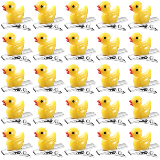 30 Pcs Mini Resin Hair Clips Cute Hairpin for Adult Rave Hair Clips for Women Adult Easter Music Festival Holiday Party Decor(Yellow,Duck)