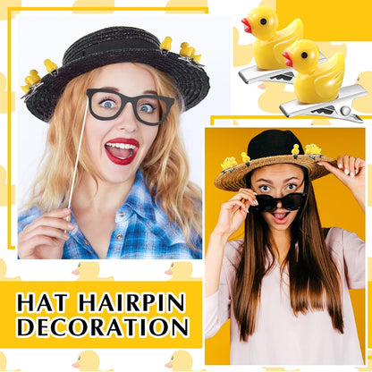 30 Pcs Mini Resin Hair Clips Cute Hairpin for Adult Rave Hair Clips for Women Adult Easter Music Festival Holiday Party Decor(Yellow,Duck)