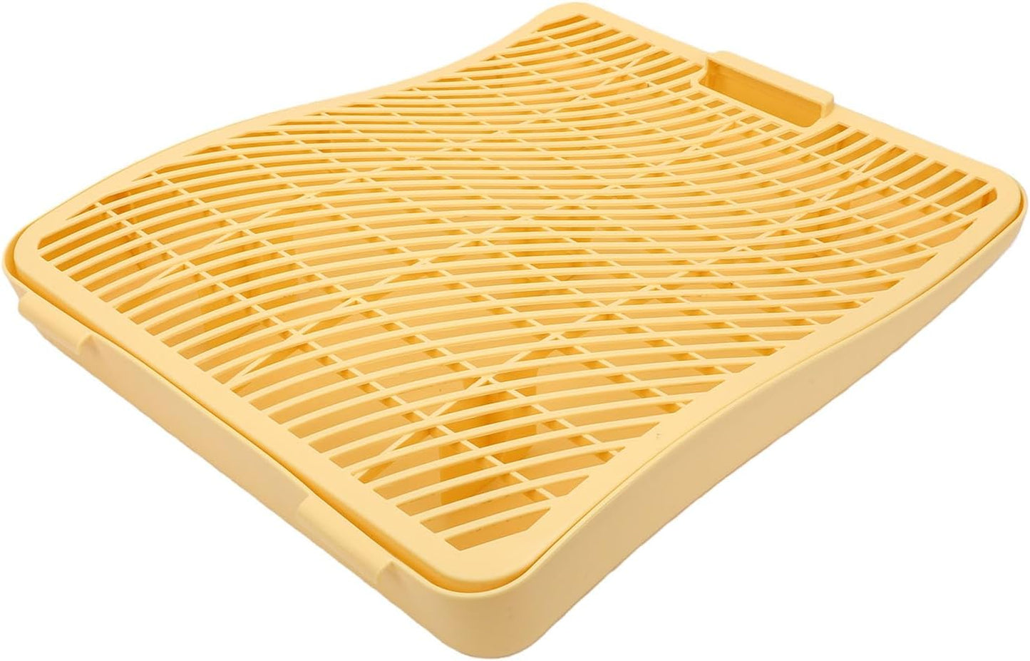 Litter Box Ramp Cat Step Stair Double Layer Plastic, Elevated Anti Splashing Catcher for Senior Kittens, Scatter Control Mat for Automatic High Sided Box (Yellow)